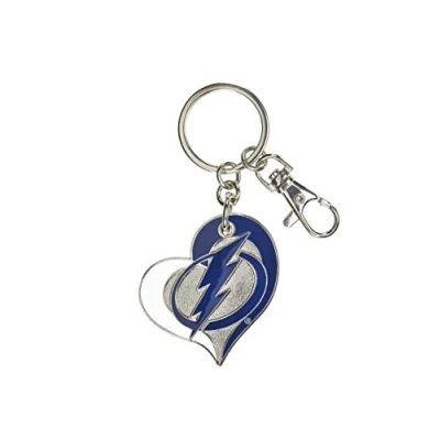 Image of aminco NHL Tampa Bay Lightning Swirl Heart Keychain