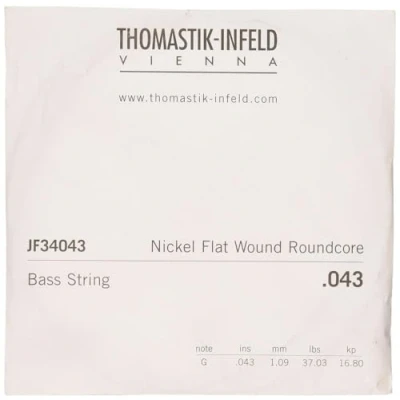 Image of Thomastik Einzelsaite G .043 Stahlkern, Nickel flat wound long scale 34&quot; JF34043 für E Bass Jazz Satz JF345, JF344, JF346