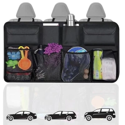 Image of WHLYQF Car Boot Organizer for Dacia Sandero Stepway 3 Extreme, Back Seat Storage Bags Adjustable Straps Foldable Multi Compartment Organiser