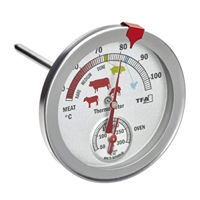 Image of TFA Dostmann Analogue thermometer for roast/oven, 14.1027, cooking thermometer, BBQ, stainless steel