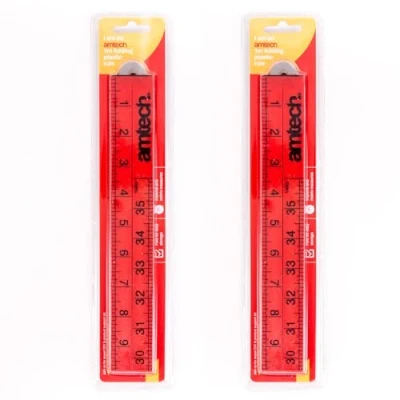 Image of 2x Plastic 1m Folding Rulers With Metric &amp; Imperial Markings