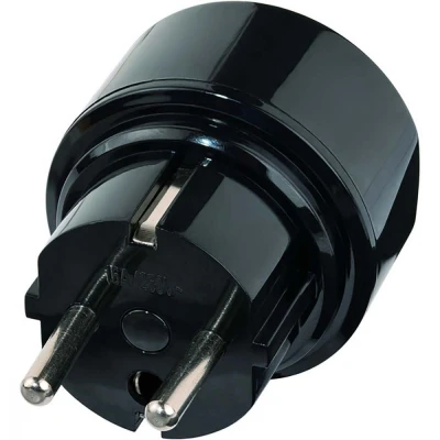 Image of Brennenstuhl Travel Plug Adapter Euro socket to Australia, China Black