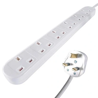 Image of Connekt UK 6 Gang Mains Power Extension Block 2m 27 6020
