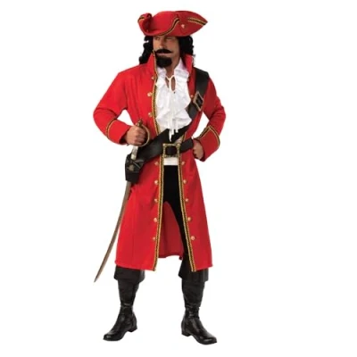 Image of Rubie&#039;s 700888STD000 Pirate Captain Adult Fancy Dress, Men, Multi, Default