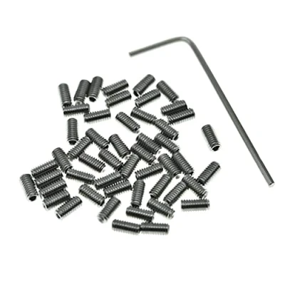 Image of KAISH 50x Metric M3x6 Stainless Steel Guitar Bridge Saddle Height Adjustment Screws for Stratocaster/Telecaster