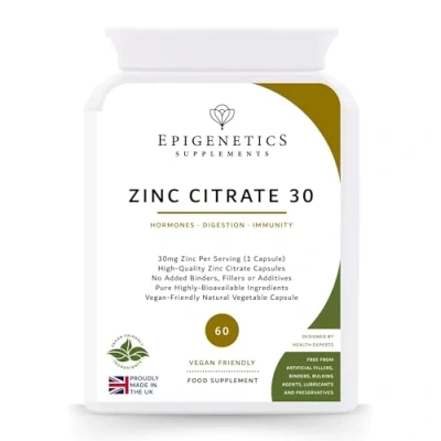 Image of Zinc Citrate 30 30mg High Strength Mineral Supplement 60 Vegan Friendly Capsules UK Made 1 Capsule Daily (2 Month Supply)