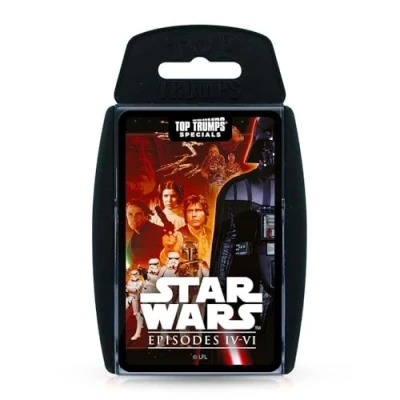 Image of Top Trumps Star Wars Episodes 4 6 Specials Card Game, Play with Luke Skywalker, Darth Vader, Emperor Palpatine and Obi Wan Kenobi, Educational for 2 plus players makes a great gift ages