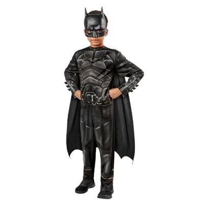 Image of Rubie&#039;s 702979M000 The Batman Classic Kids Costume, Boys, Black/White, 6 8 Years
