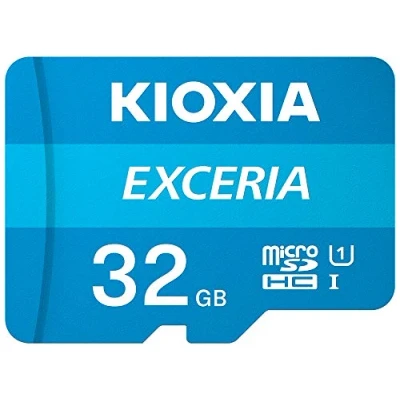 Image of KIOXIA 32GB EXCERIA microSD Memory Card U1 Class 10 100MBs Max Read Speed, Full HD Video Recording