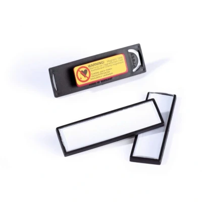 Image of Durable 813201 67 x17 mm Clip Card Name Badge with Magnet Black (Pack of 25)