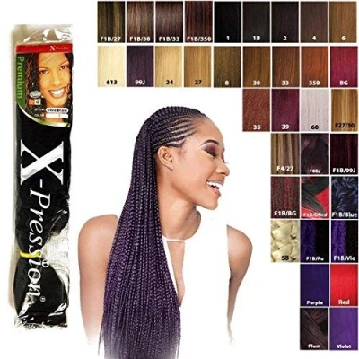 Image of X pression Ultra Braid Artificial Hair Extension #1B Approx. 210cm (2 PCS OFFER)