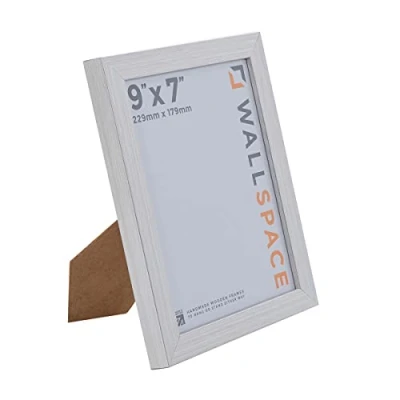 Image of Wall Space 9x7 Silver Frame Modern Photo 9 x 7 inch Wooden 7x9 Frames Picture made from SOLID WOOD REAL GLASS