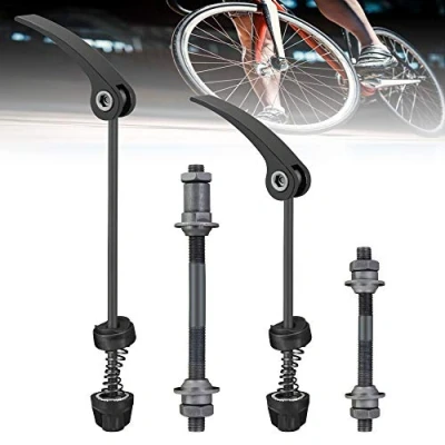 Image of KLYNGTSK 1 Pair Quick Release Bicycle Hub with Standard Spacing Skewer Rear Wheel Trainer Axle Hollow Shaft Set Bike Skewers for Most Bicycles (Black)