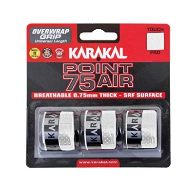 Image of Karakal Point 75 Air Overwrap Grip Pack of 3, Color White