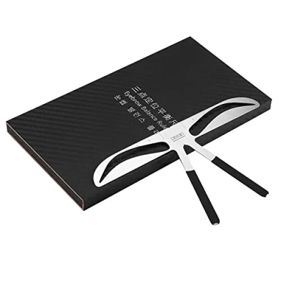 Image of Eyebrow Shapes Templates,Eyebrow Stamp,Eyebrow Stencil Kit For Beginners,Eyebrow Ruler Measure Balance Extension Shape European Style (Arched Eyebrows)