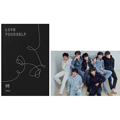 Image of BTS Love Yourself Tear (R Version) 3rd Album Bangtan Boys CD+Poster+Photobook+Minibook+Photocard+Standing Photo+Gift (Extra 6 Photocards and 1 Double Sided Photocard Set)