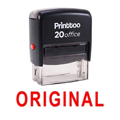 Image of Printtoo Office Stationary Custom Stamp Original Self Inking Rubber Red
