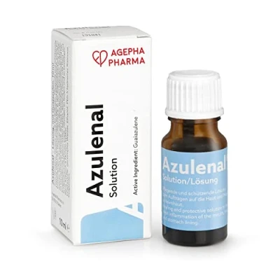 Image of Azulenal Solution for Mouth Ulcer Treatment Stomach Ulcers, Gingivitis, and Peptic Ulcers Helps Against Digestion Problems Throat Infections Powerful Anti Inflammatory with Guaiazulene