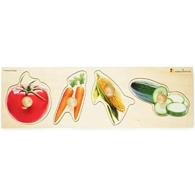 Image of Doron Layeled E72515650, Giant Photographic Wooden Peg Puzzle Vegetables