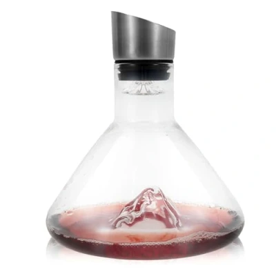 Image of Red Wine Decanter with Built in Aerator Crystal 1500ml Carafe Stainless Steel Pourer &amp; Filter Gifts Accessories(Clear)