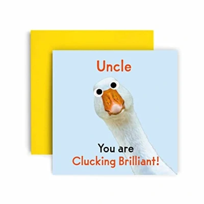 Image of Huxters Birthday Cards for Men You are Clucking Brilliant Uncle Card him Funny Fathers Day Fun Happy 14.8cm (Uncle)
