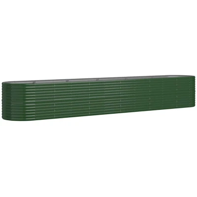 Image of vidaXL Garden Raised Bed Powder coated Steel 440x80x68 cm Green