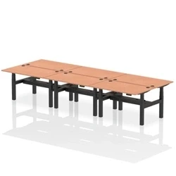 Image of Air B2B 1400x800mm Height Adjustable 6P Bench Desk CP Beech/Black