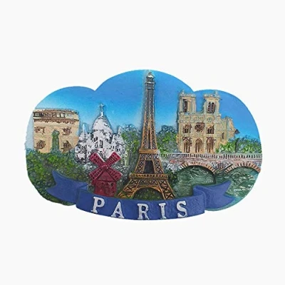 Image of 3D Paris France Fridge Refrigerator Magnet Travel Souvenir Gift Home Kitchen Decoration Magnetic Sticker Craft Collection
