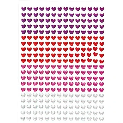 Image of Baker Ross ET825 Crystal Glitter Stick On Heart Stickers Pack of 280, for Card Craft, Scrapbook and Arts Crafts Kids