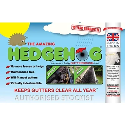 Image of 10 x Hedgehog Gutter Brush Guard 100mm Black 4m Clean Leaf &amp; Debris Free 40m