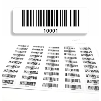Image of barcode labels 10001 11000 DGUV inspection consecutive 5 digit 1,000 pcs permanent sticker electrical engineering code128 self adhesive 50x17mm (10001 11000)