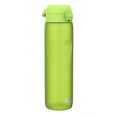 Image of Ion8 1 Litre Water Bottle, Leak Proof, Flip Lid, Carry Handle, Rapid Liquid Flow, Dishwasher Safe, BPA Free, Soft Touch Contoured Grip, Ideal for Sports and Gym, Carbon Neutral Recyclon, 32 oz, Green