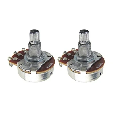 Image of FLEOR 2PCS Full Size B500K Linear Taper Potentiometer Guitar Tone Volume Control Pots Dia24mm L18mm Long Knurled Split Shaft