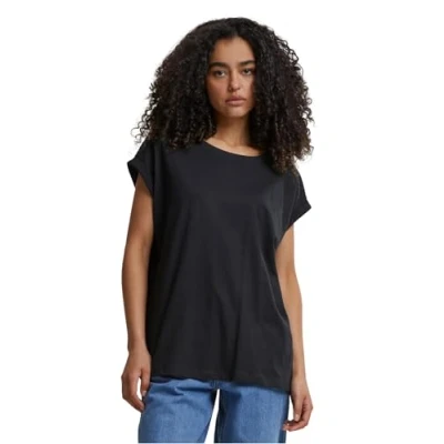 Image of Urban Classics Extended Shoulder Basic Tshirt, Women&#039;s, Size: XS, Black