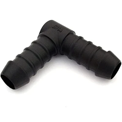 Image of 2x 14mm 90&#039; Right Angle Hose Tupe Pipe Connectors Tube Connector Joiner Air Fuel Water FREE FIRST CLASS UK POSTAGE!