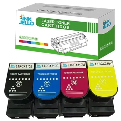 Image of InkJello Toner Cartridge For Printer, Compatibile with Lexmark CX310dn CX310n CX410de CX410dte CX410e CX510de CX510dhe CX510dthe 802K/C/M/Y (Black/Cyan/Magenta/Yellow, 4 Pack)