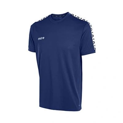 Image of Mitre Delta Football Training T Shirt Navy/White, Medium/38 40 Inches