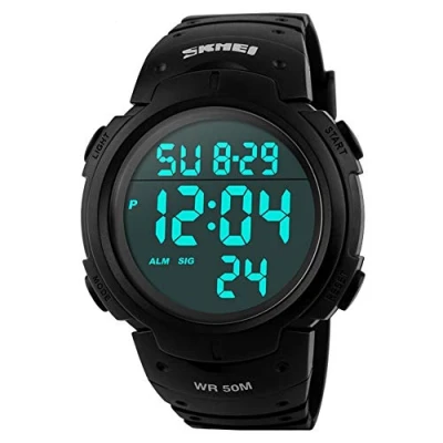 Image of SKMEI Mens Digital Watches Waterproof LED Backlight Large Number Display Multifunction Sport Wristwatch, Black,