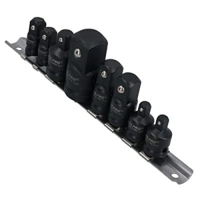 Image of 8pc Impact Socket Adaptor Adapter Step Up Down Reducer Converter On Rail