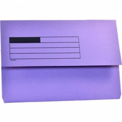 Image of Foolscap Document Wallets 285gsm, Assorted Colours, Pack of 10 Folders (Purple)