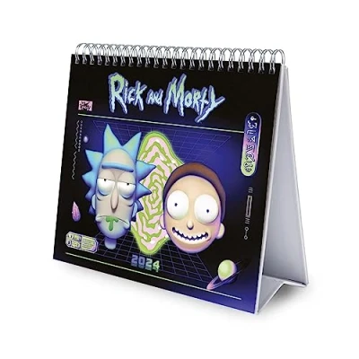 Image of Grupo Erik Rick And Morty Desk Calendar 2024 Desktop 8 x 7 inches 20 17 cm 12 Month Planner Gifts