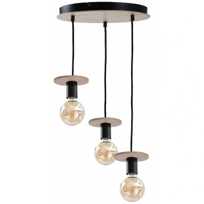 Image of Saturn Cluster Pendant Ceiling Light Natural, Black, 30cm, 3x E27