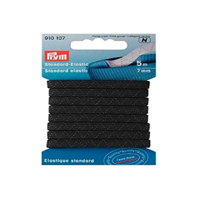 Image of Prym Elastic, Polyester, Black, 7 mm, Schwarz, 5 m