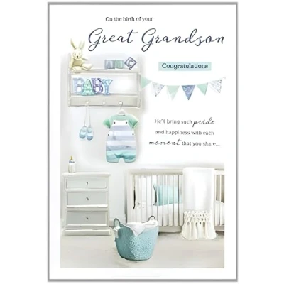 Image of ICG On The Birth Of Your Great Grandson Congratulations Baby Card