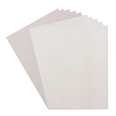 Image of Florence Glitter Paper and Cardstock A4 Coloured Card Making Supplies Silver/Mouse 10 Sheets for Scrapbooking, Other Crafts 250/216 GSM