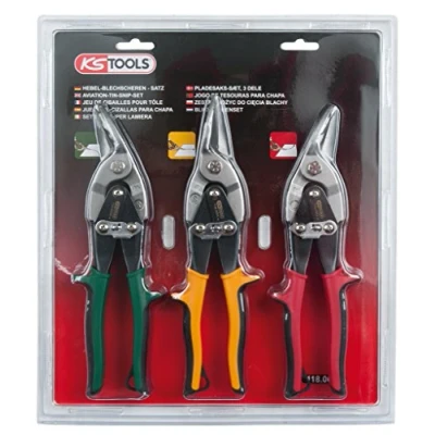 Image of KS Tools 118.0050 Tin snips sheet metal shear set, 3 pcs