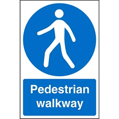 Image of Seco Pedestrian Walkway Sign, 400mm x 600mm 1mm Semi Rigid Plastic