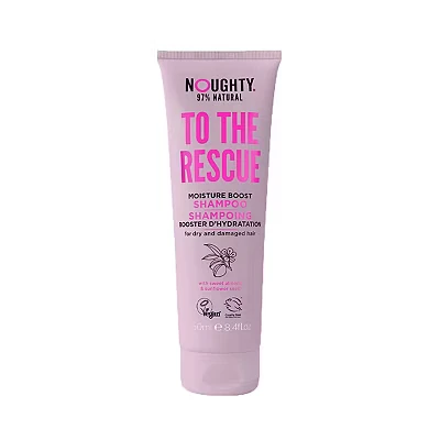 Image of Noughty 97% Natural to The Rescue Moisture Boost Shampoo, Gently Cleanse and Replenish Lost with Sweet Almond Sunflower Seed, Sulphate Free Vegan Haircare 250ml