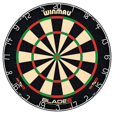 Image of WINMAU Darts Blade 6 Professional Bristle Dartboard with Official tournament specifications Endorsed by the PDC