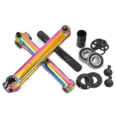 Image of KHE MVP Set 8T Mid BB CrMo BMX Crank 19 mm Axle Oil Slick Jet Fuel R1